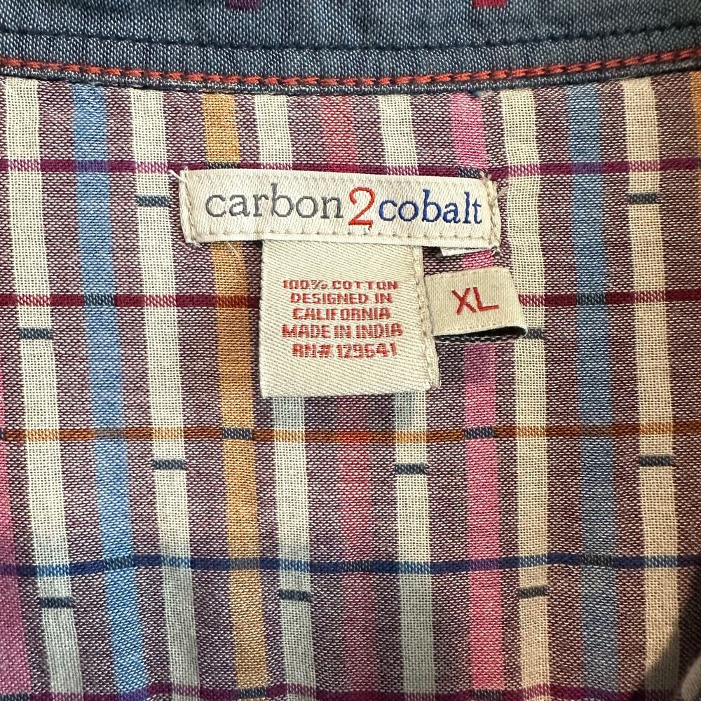 Carbon2cobalt Button Down Confetti Print Long Sle… - image 2